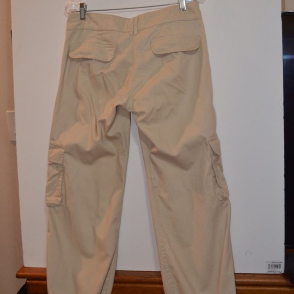 Zara TRF White Cargo Pants Low Rise Pockets Lace Bottom Women M - Picture 5 of 7